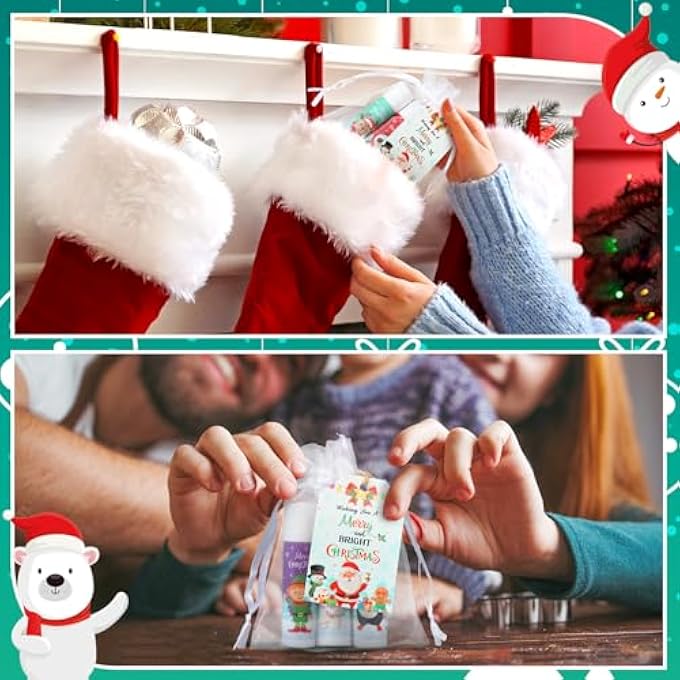 Siifert 100 SET CHRISTMAS FAVORS LIP BALM GIFTS BULK XMAS SUPPLIES SOUVENIRS GOODIES MOISTURIZING LIP CARE PRODUCTS SMALL THANK YOU APPRECIATION GIFTS FOR GUEST BOYS GIRLS - Image 2